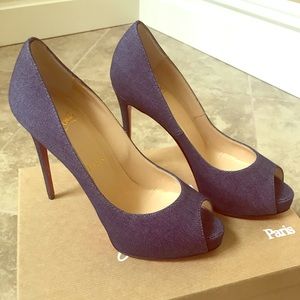 Christian Louboutin New Very Prive 120 Denim 37.5